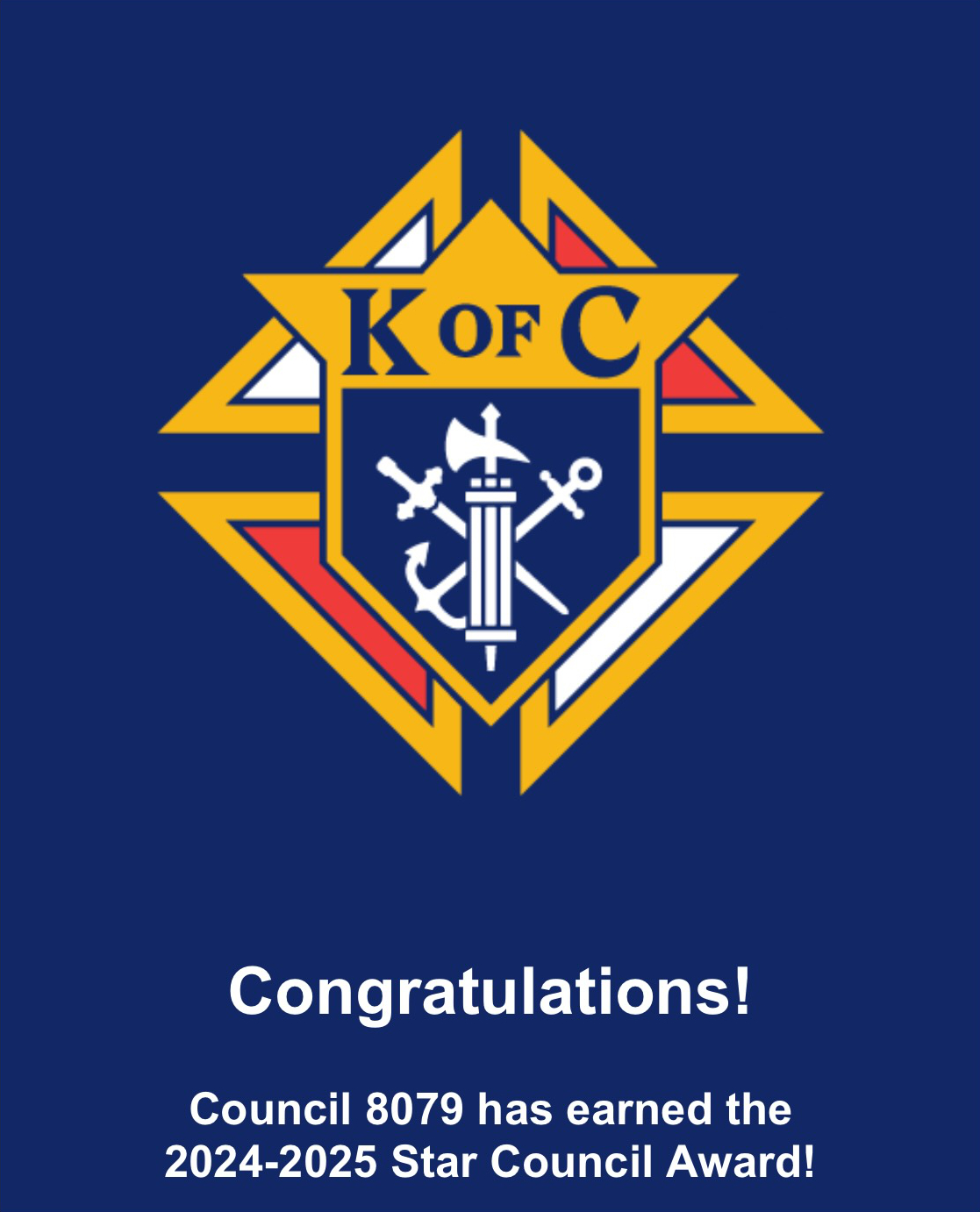 Council 8079 Awarded Star Council Award 2024-2025